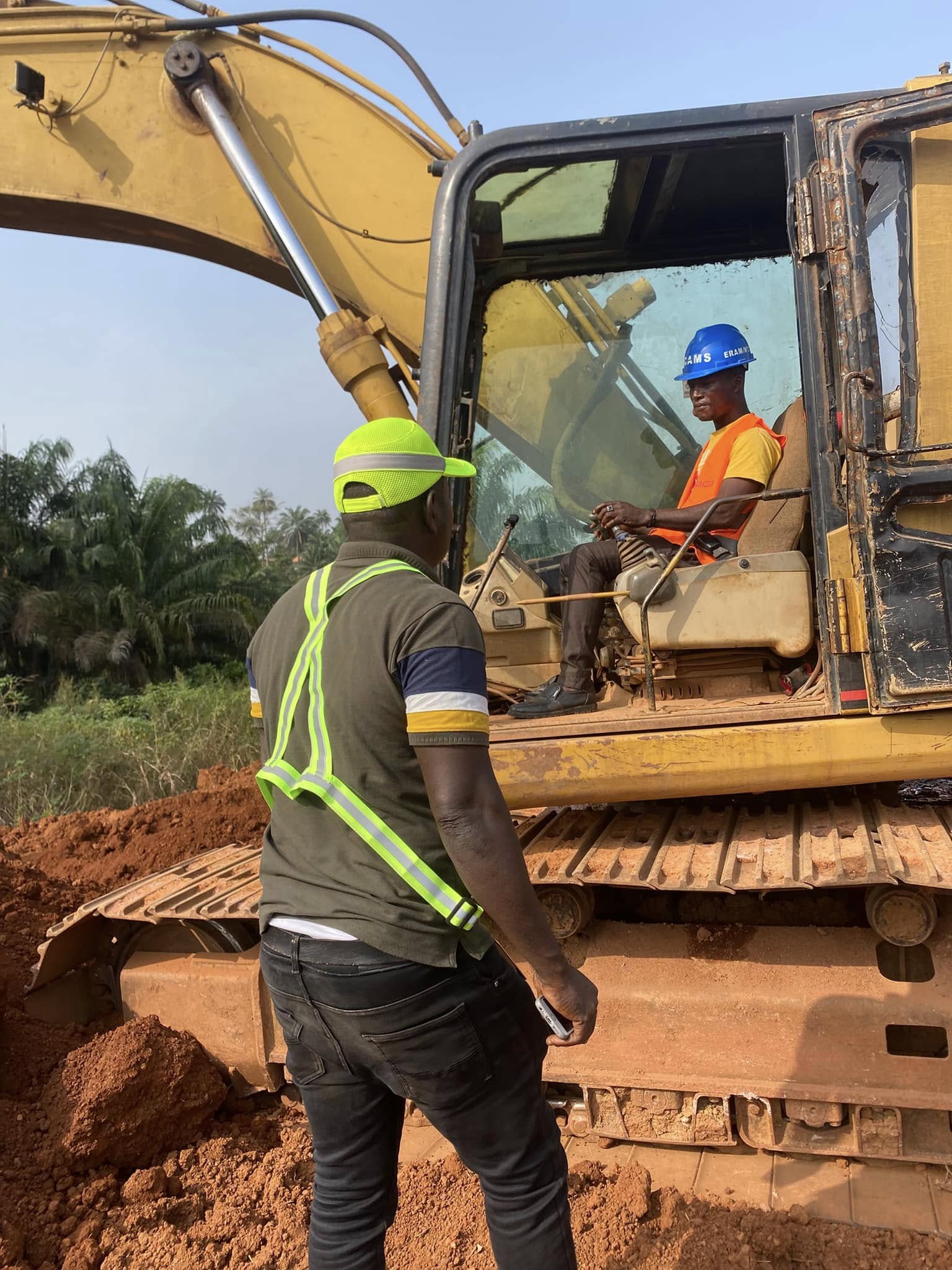A full-time program trainee practicing Excavation as his following clear instructions from the instructor