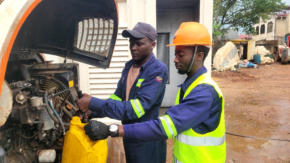 Trainees practicing Machinery Maintenance 
